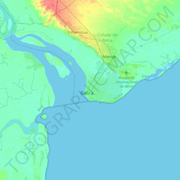 Beira地形图、海拔、地势