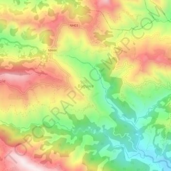 Baguwa地形图、海拔、地势