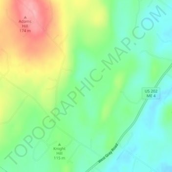 Allen Bog地形图、海拔、地势