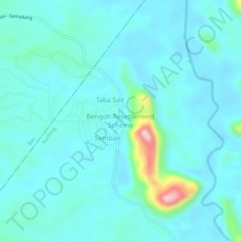 Bengoh Resettlement Scheme地形图、海拔、地势