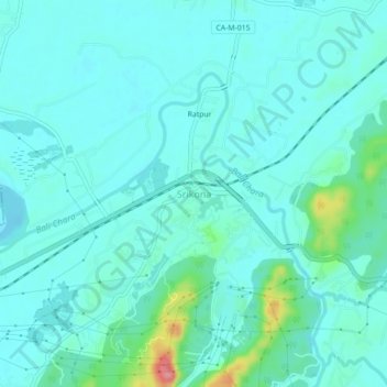 Srikona地形图、海拔、地势