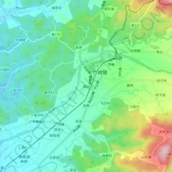 酒店地形图、海拔、地势