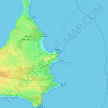 Pianosa地形图、海拔、地势