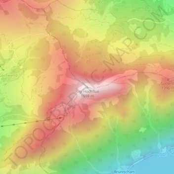 Rigi Hochflue地形图、海拔、地势