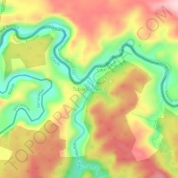 Tobar Donoso地形图、海拔、地势
