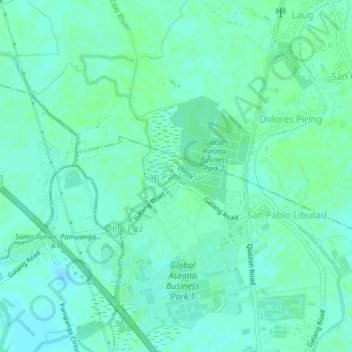 San Pablo Pulo地形图、海拔、地势