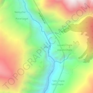 Jagat地形图、海拔、地势
