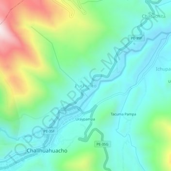 Puchunco地形图、海拔、地势