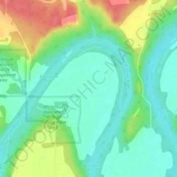 Harlands Flats地形图、海拔、地势