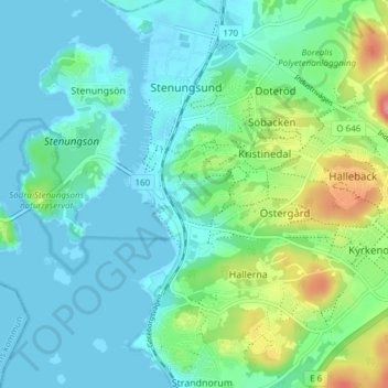 Kvarnberget地形图、海拔、地势
