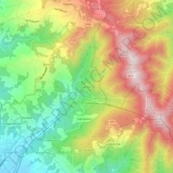 Gignago地形图、海拔、地势