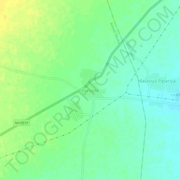 Varsada地形图、海拔、地势