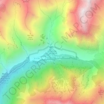 Valsenestre en Valjouffrey地形图、海拔、地势