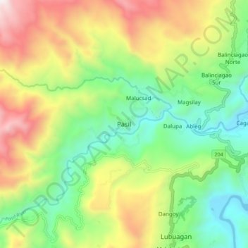 Pasil地形图、海拔、地势