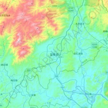 宜章县地形图、海拔、地势
