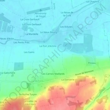 Les Boussets地形图、海拔、地势