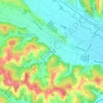 Oberstorcha地形图、海拔、地势