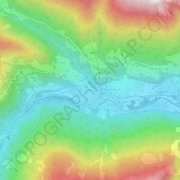 Außerfragant地形图、海拔、地势