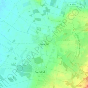 Hanstedt地形图、海拔、地势