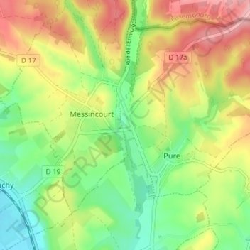 Messempré地形图、海拔、地势