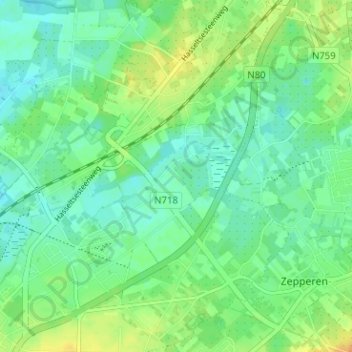 Bernissem地形图、海拔、地势