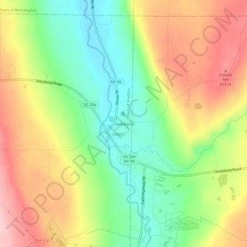 Varysburg地形图、海拔、地势