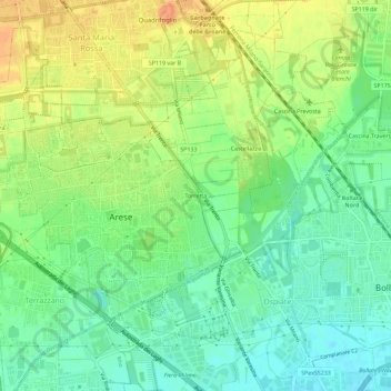 Torretta地形图、海拔、地势