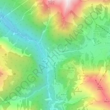 Rinnen地形图、海拔、地势