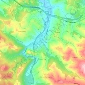 Tavarnuzze地形图、海拔、地势