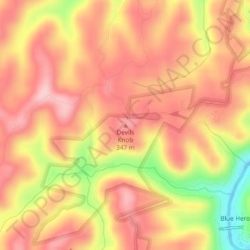 Devils Knob地形图、海拔、地势