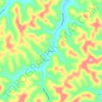 Bascom地形图、海拔、地势