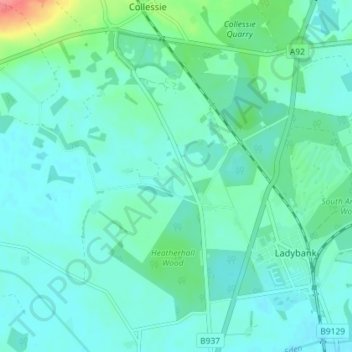 Giffordtown地形图、海拔、地势