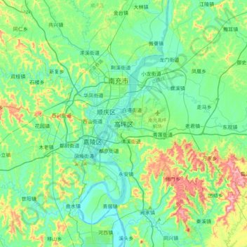 高坪区地形图、海拔、地势