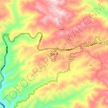 通关镇地形图、海拔、地势