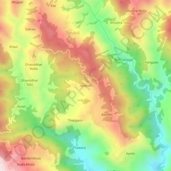 Androli地形图、海拔、地势