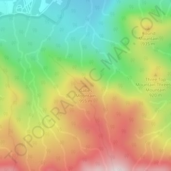 Gabes Mountain地形图、海拔、地势