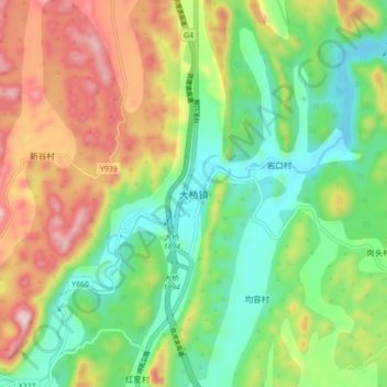 大桥镇地形图、海拔、地势