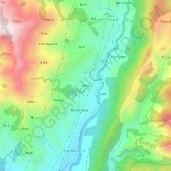 Balag地形图、海拔、地势