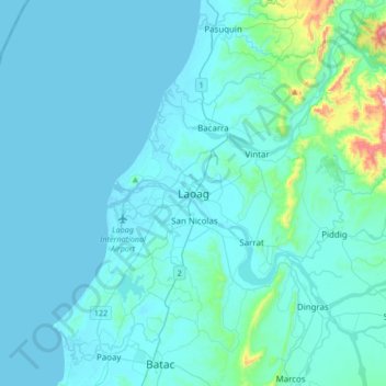 拉瓦格地形图、海拔、地势
