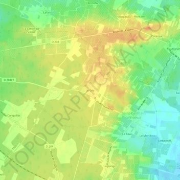 Le Gay地形图、海拔、地势