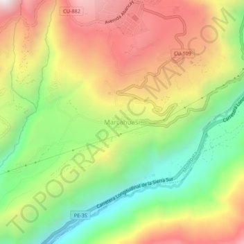Marcahuasi地形图、海拔、地势