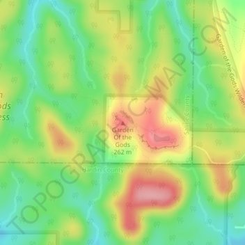 Garden Of the Gods地形图、海拔、地势