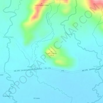 Loma Grande地形图、海拔、地势