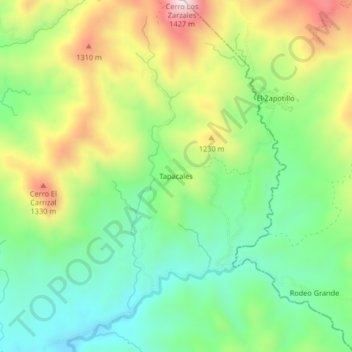 Tapacales地形图、海拔、地势