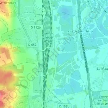 Saint-Rémy地形图、海拔、地势