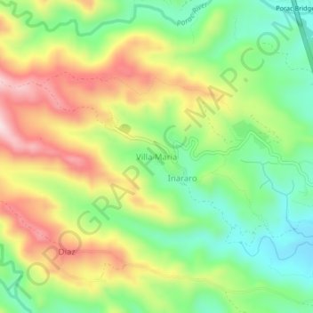 Villa Maria地形图、海拔、地势
