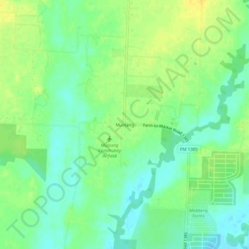 Mustang地形图、海拔、地势