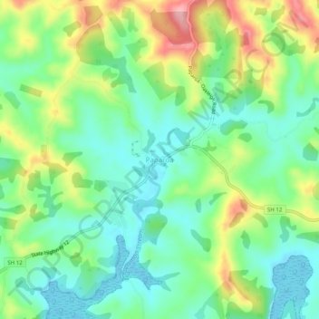 Paparoa地形图、海拔、地势