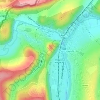 Mont Vireux地形图、海拔、地势