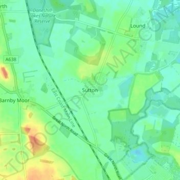 Sutton地形图、海拔、地势